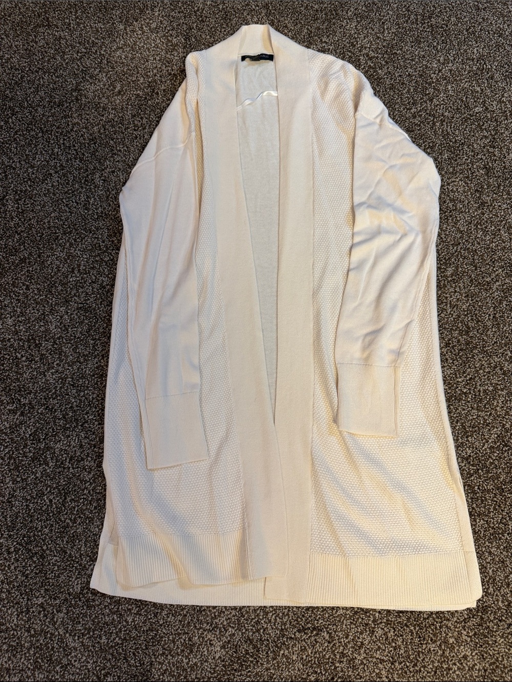 Banana Republic Factory Cream Open-Front Knit Cardigan
